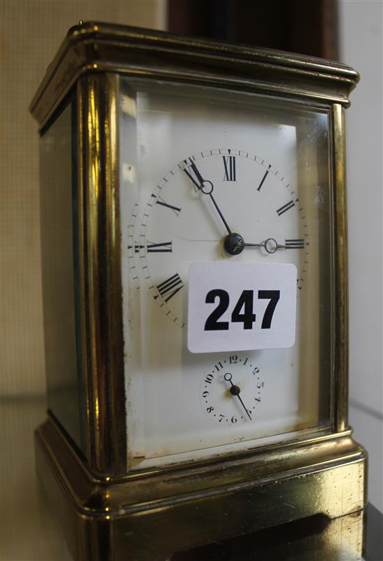 Brass alarm carriage clock